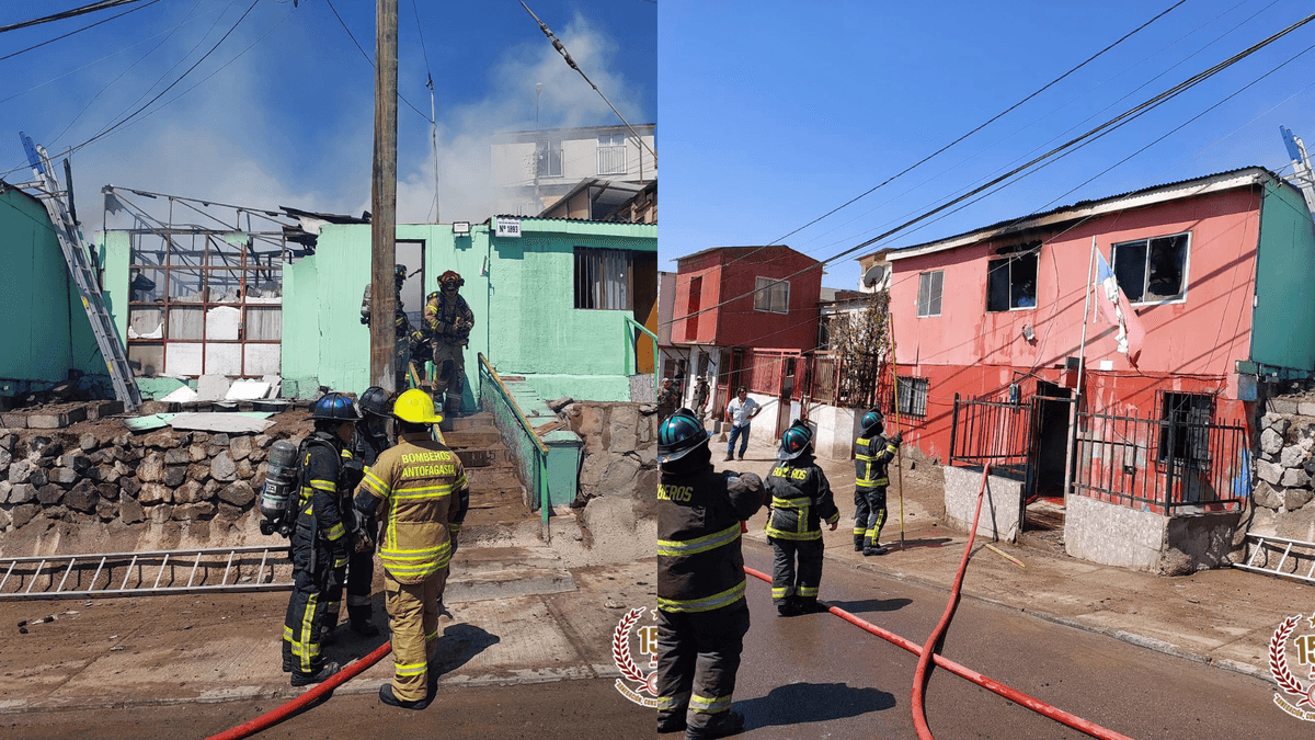 Siete damnificados tras incendio en Antofagasta Siete damnificados tras incendio en Antofagasta