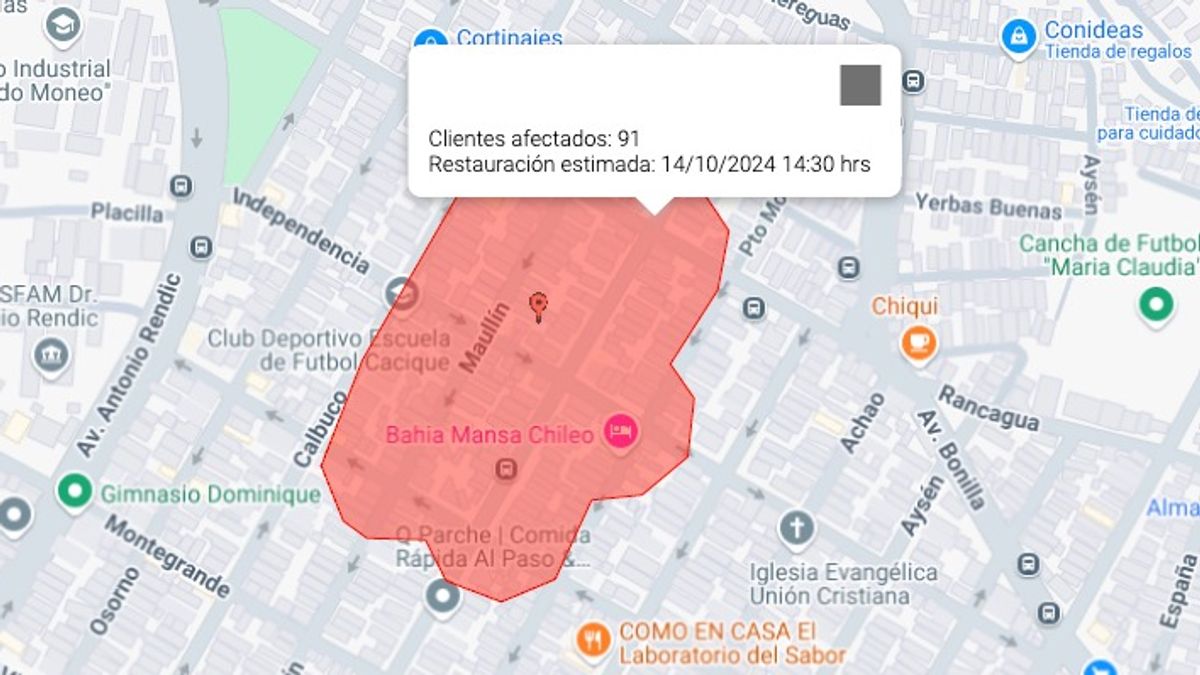 Corte de luz en Antofagasta afecta a Maullín e Independencia Corte de luz en Antofagasta afecta a Maullín e Independencia