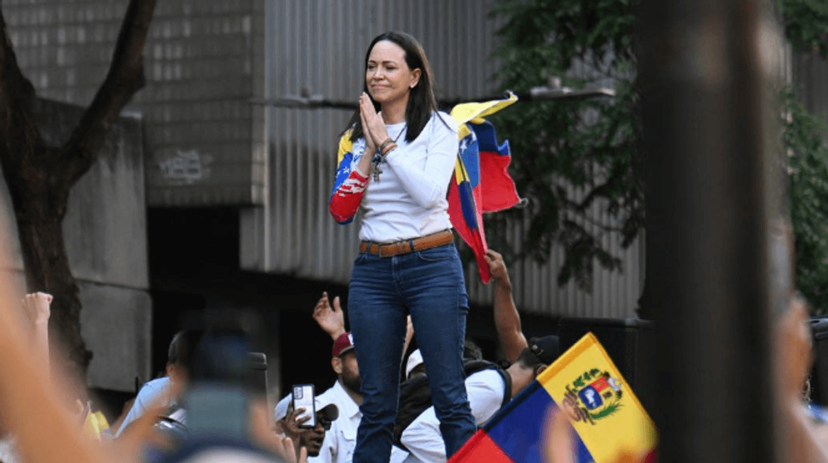 Corina Machado desafía a Maduro en Caracas Corina Machado desafía a Maduro en Caracas