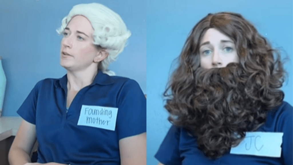 Tiktoker usa peluca extravagantes en su trabajo Tiktoker usa peluca extravagantes en su trabajo