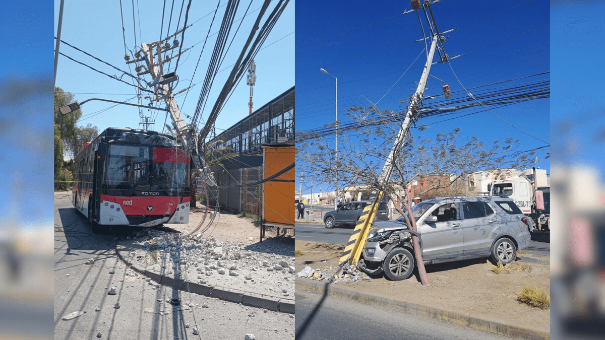 Antofagasta entre las comunas con más postes chocados Antofagasta entre las comunas con más postes chocados
