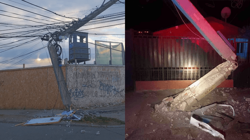 postes chocados, Antofagasta postes chocados, Antofagasta