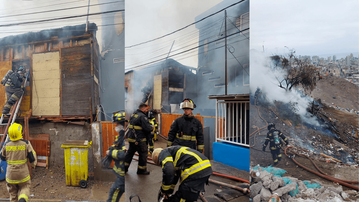 18 damnificados tras incendio en Antofagasta 18 damnificados tras incendio en Antofagasta