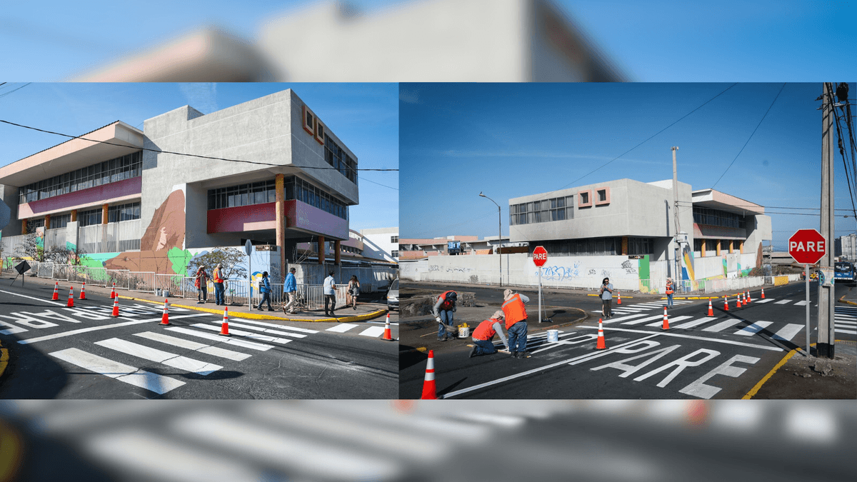 Antofagasta demarca calles en colegios para un retorno seguro Antofagasta demarca calles en colegios para un retorno seguro