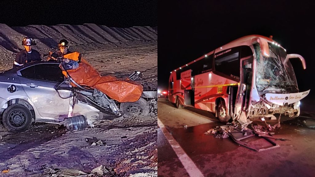 Accidente auto y bus Hornitos Accidente auto y bus Hornitos