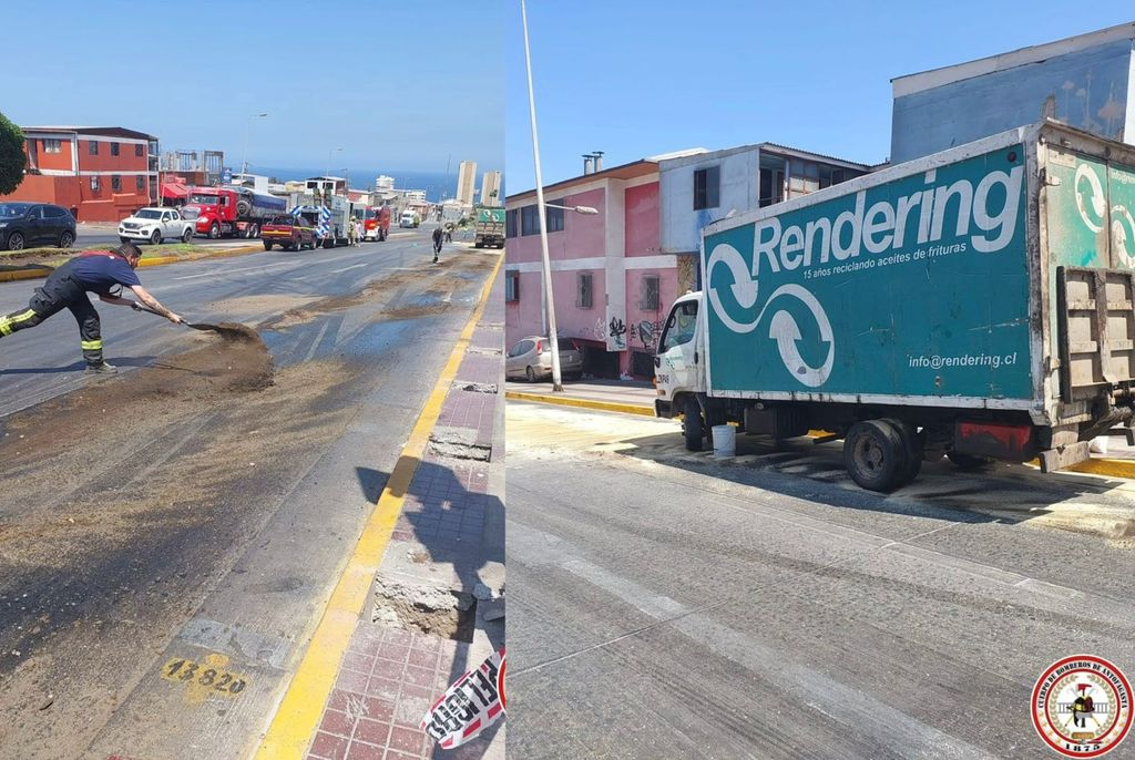 Derrame de Aceite Camión en Av. Salvador Allende Derrame de Aceite Camión en Av. Salvador Allende