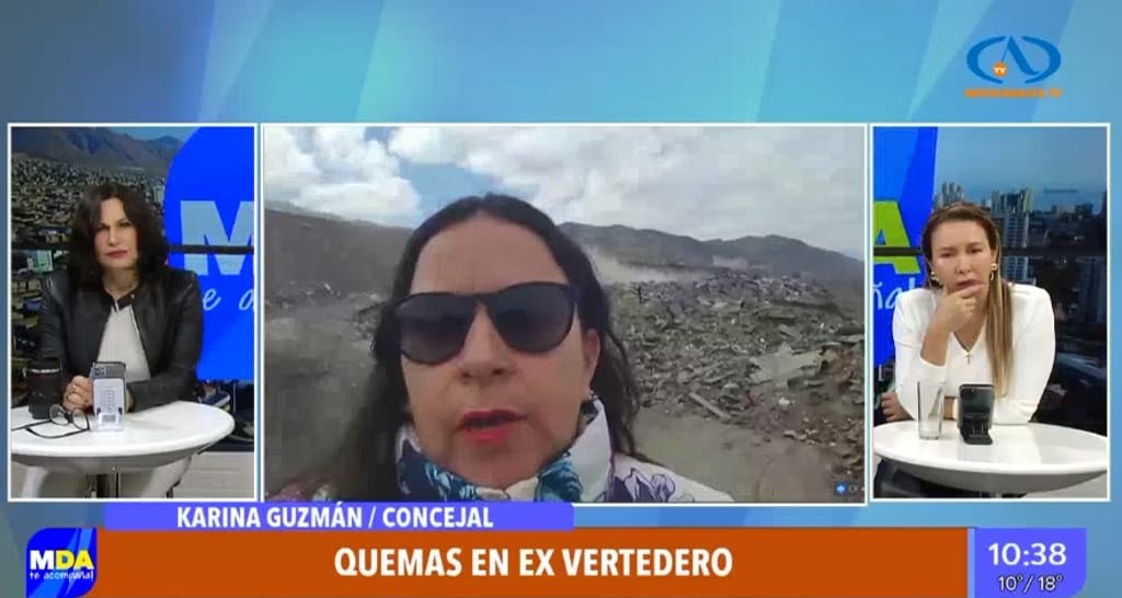 Concejala Karina Guzmán en ex vertedero La Chimba Concejala Karina Guzmán en ex vertedero La Chimba