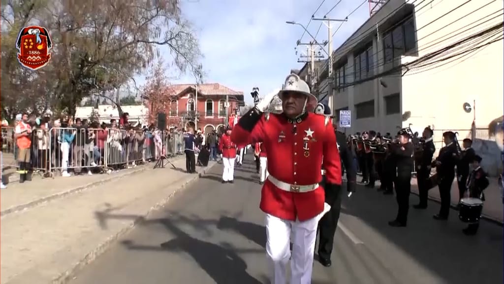 Con desfile celebran día nacional del Bombero voluntario en Los Andes Con desfile celebran día nacional del Bombero voluntario en Los Andes