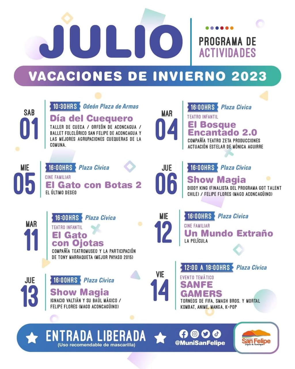 Municipio sanfelipeño presentó parrilla de actividades de vacaciones de invierno 2023 Municipio sanfelipeño presentó parrilla de actividades de vacaciones de invierno 2023