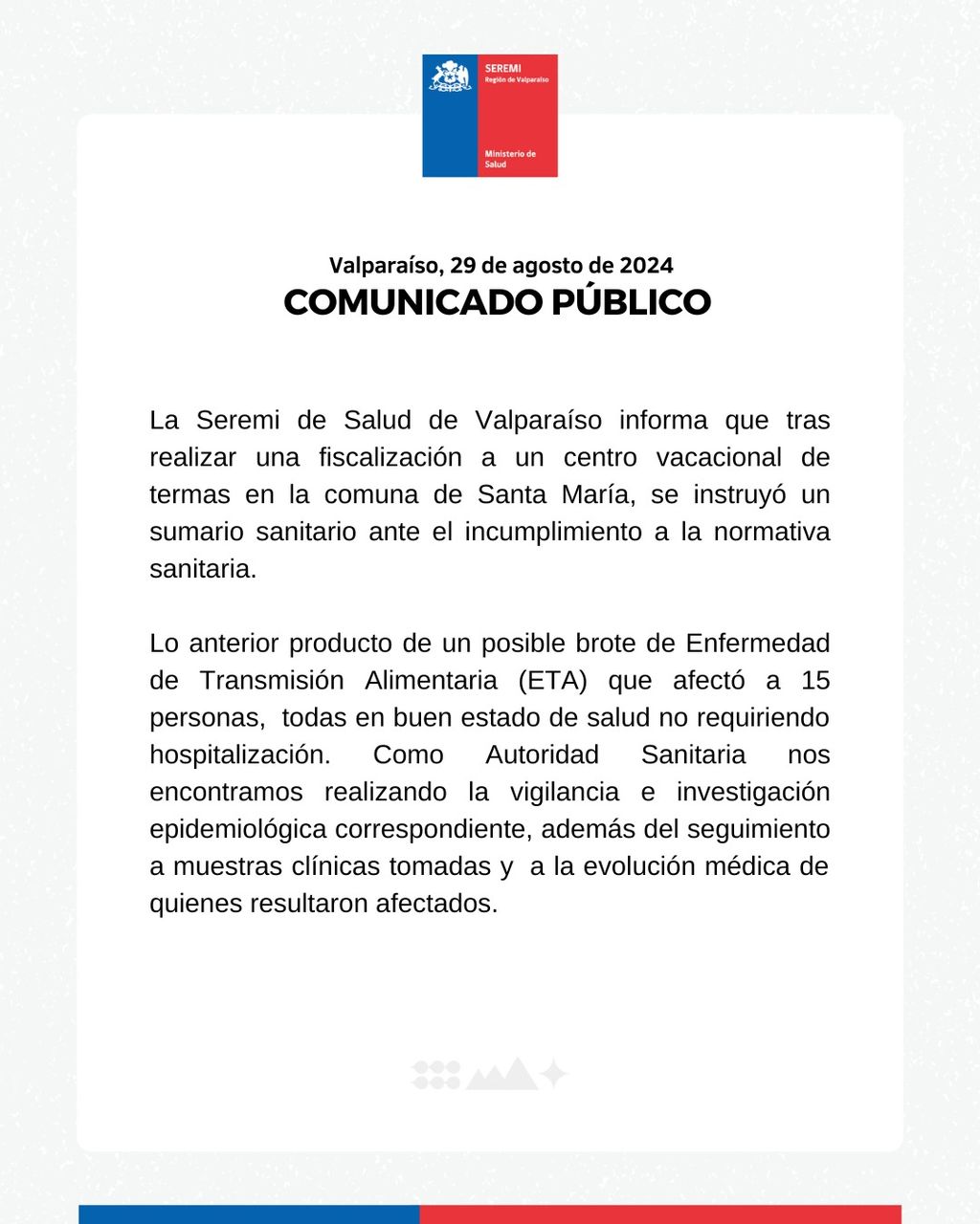 COMUNICADO SEREMI SALUD COMUNICADO SEREMI SALUD