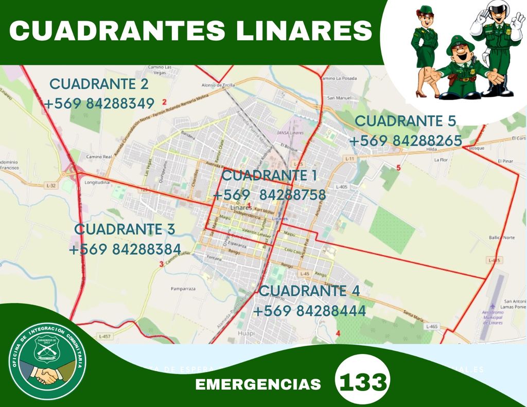 Carabineros refuerza los números de emergencia del plan cuadrante de Linares Carabineros refuerza los números de emergencia del plan cuadrante de Linares