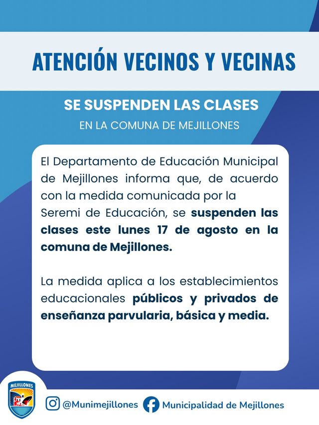 cancelan clases en mejillones cancelan clases en mejillones