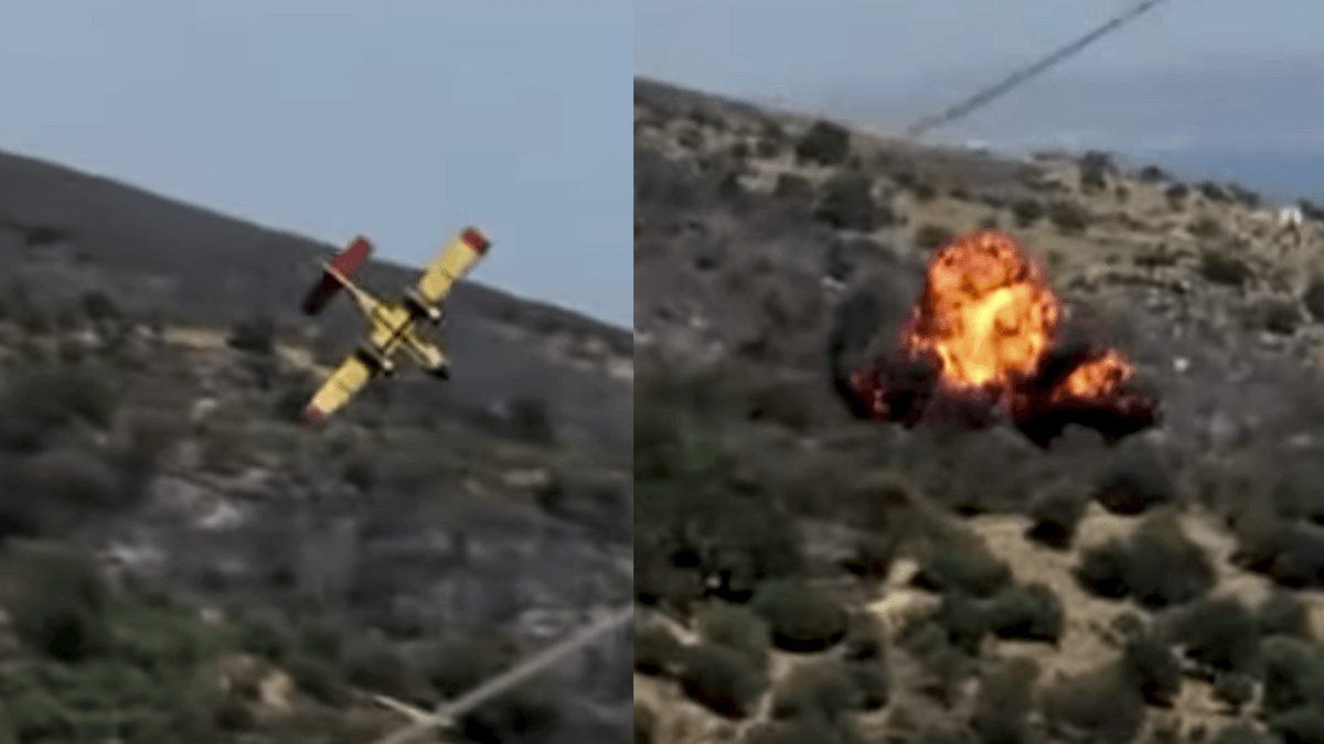 Avión se estrelló en incendio forestal, Grecia Avión se estrelló en incendio forestal, Grecia