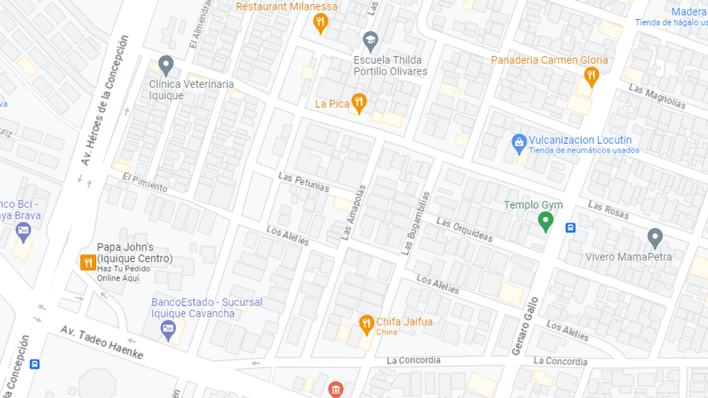 Avenida Héroes de La Concepción, entre la intersección de Tadeo Haenke y Las Rosas, sur de Iquique. Avenida Héroes de La Concepción, entre la intersección de Tadeo Haenke y Las Rosas, sur de Iquique.