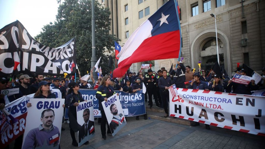 Manifestación trabajadores Siderúrgica Huachipato Manifestación trabajadores Siderúrgica Huachipato