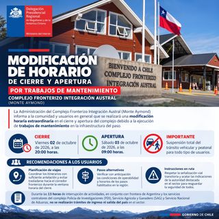 Integración Austral modificación horaria Integración Austral modificación horaria