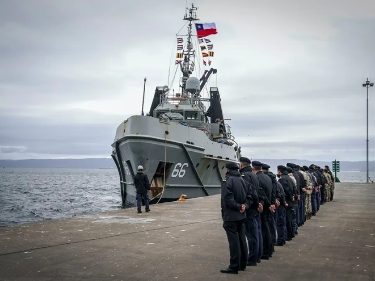EL ATG-66 GALVARINO DE LA ARMADA DE CHILE REGRESA A TALCAHUANO TRAS EFECTUAR CINCO VIAJES A LA ANTÁRTICA