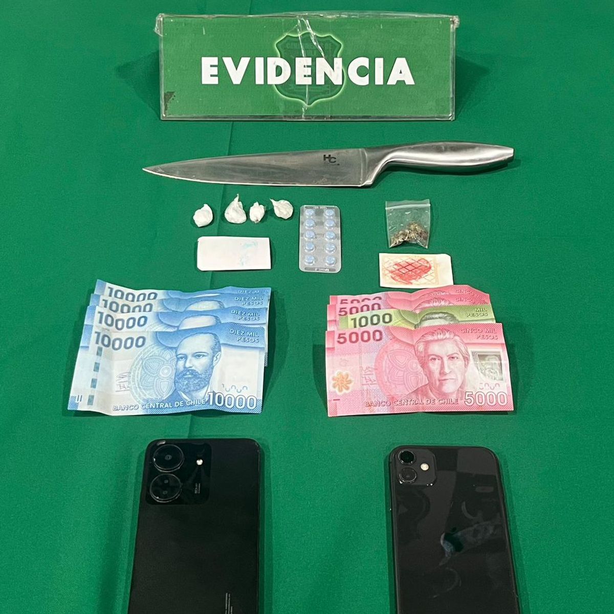 OPERATIVO DEL OS.7 DE CARABINEROS DEJA DOS DETENIDOS Y DECOMISO DE DROGA, DINERO Y UN VEHÍCULO EN PUNTA ARENAS