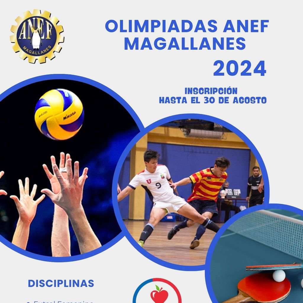 Afiche Olimpiadas Deportivas Anef Magallanes 2024 Afiche Olimpiadas Deportivas Anef Magallanes 2024