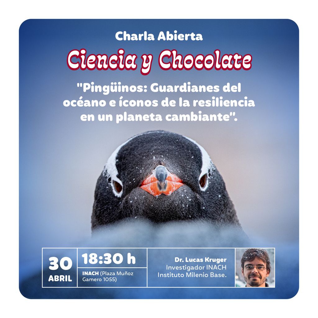 Afiche ciencia y chocolate pinguinos abril 2025 Afiche ciencia y chocolate pinguinos abril 2025