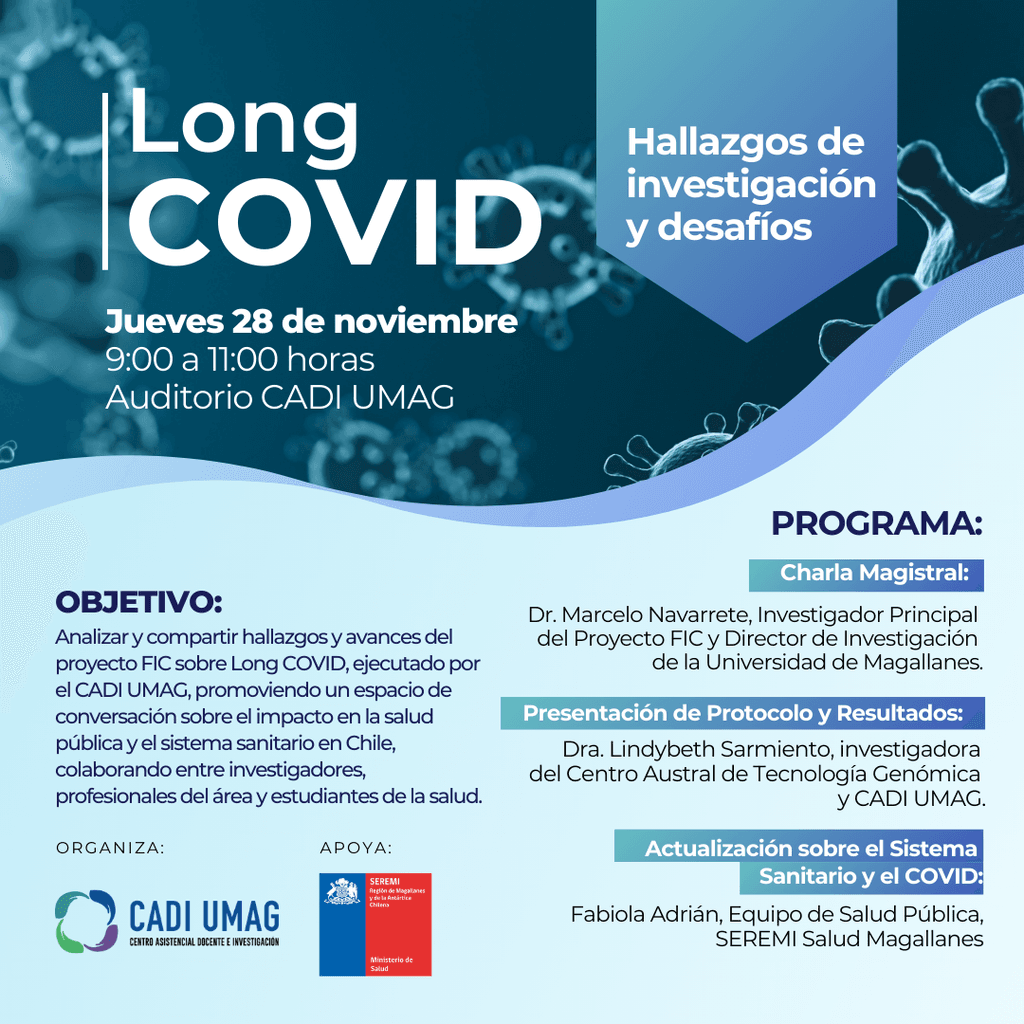 Invitación SEMINARIO LONG COVID CADI UMAG Invitación SEMINARIO LONG COVID CADI UMAG